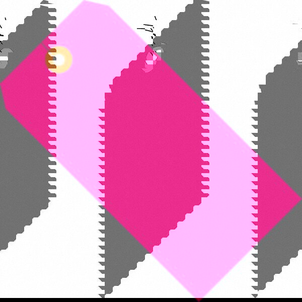 Blank Tag: 5-3/4'' High, Fluorescent Pink, Synthetic Paper